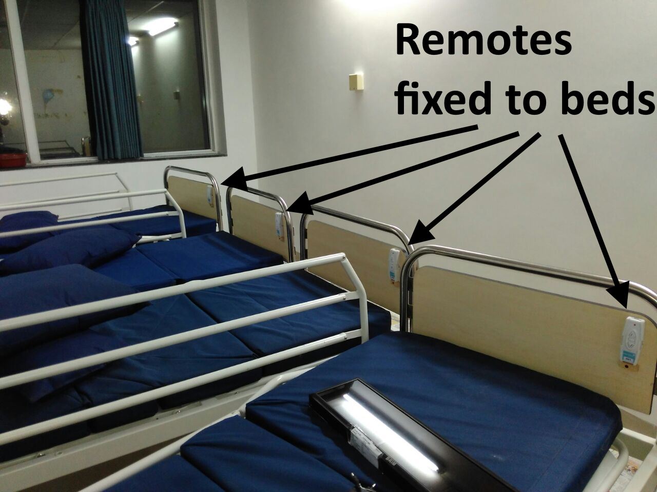 Patient Bed Call Button - Ergonomic patient call button installed at bedside for easy one-touch emergency assistance in hospital rooms.