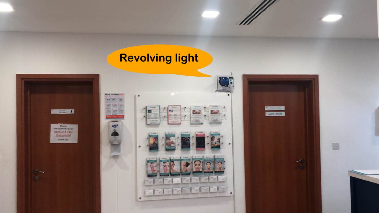 Revolving Alert Light - High-visibility revolving light indicator for emergency alerts in noisy environments.