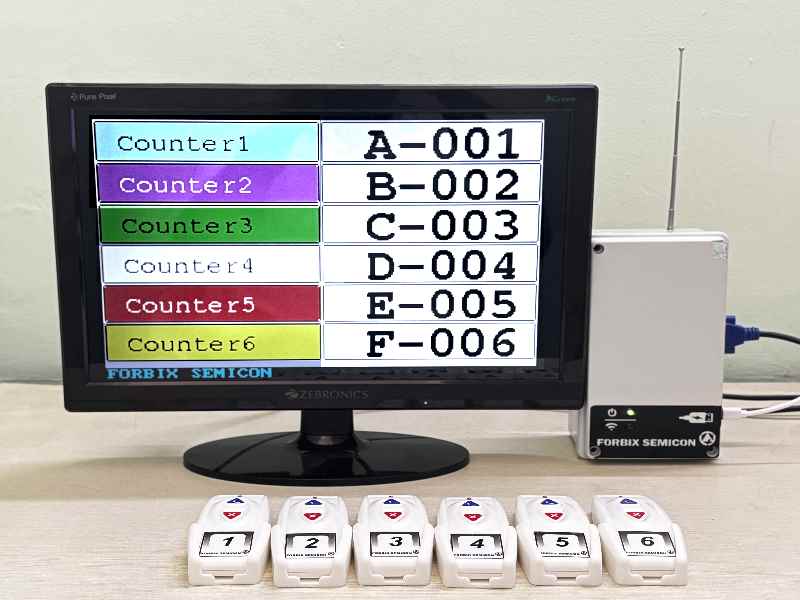 Token Display 6 Queue Management System